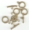 5 20mm Antique Gold Finish Twisted Rope Toggle Clasps